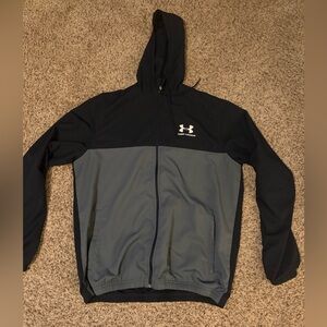 Under Armour Men's Two-Tone Black and Gray Windbreaker